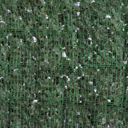 Set of 4 Artificial Leaf Hedge Privacy Fence Panels 240x100 cm - Dark Green