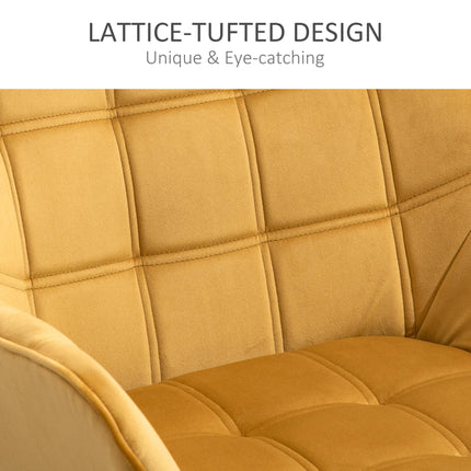 Luxe Velvet Accent Armchair Set of 2 for Home Seating - Yellow