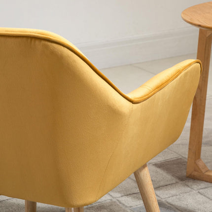 Luxe Velvet Accent Armchair Set of 2 for Home Seating - Yellow