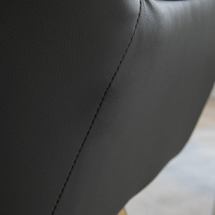 Set of 2 Modern Velvet Armchairs with Golden Steel Legs - Light Grey