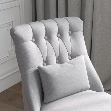 Fabric Tub Sofa Dining Chair with Pillow Solid Wood Legs Set of 2 - Grey