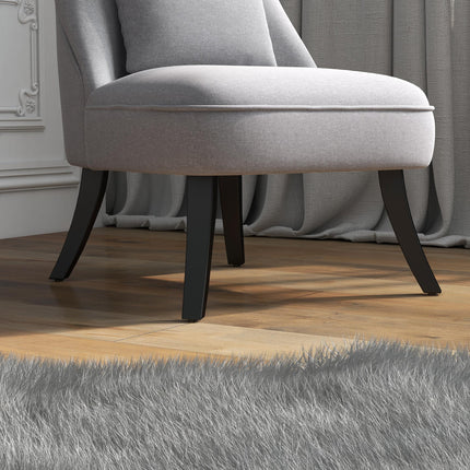 Fabric Tub Sofa Dining Chair with Pillow Solid Wood Legs Set of 2 - Grey
