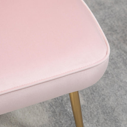 Shell Luxe Velvet Accent Chair Set of 2 with Gold Metal Legs - Pink