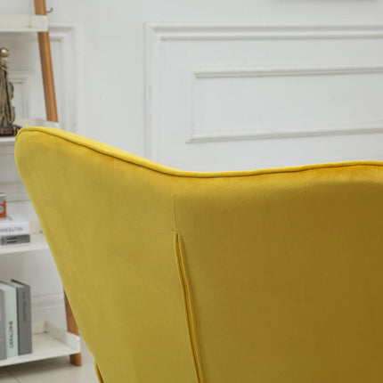 Modern Velvet-Touch Wingback Accent Chair Set of 2 - Yellow