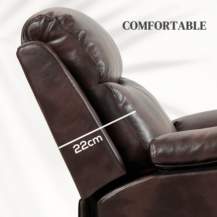 Electric Power Lift Recliner Chair with Remote Control - Dark Brown Faux Leather