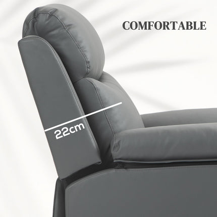 Electric Power Lift Recliner Chair with Remote Control - Charcoal Grey Faux Leather