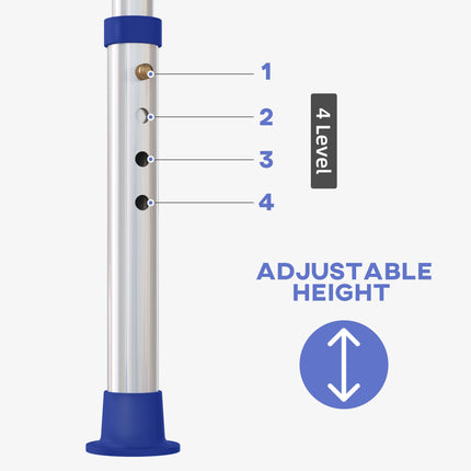 Adjustable 44-51.5cm Aluminium Frame Shower Bath Stool with Padded Seat - White