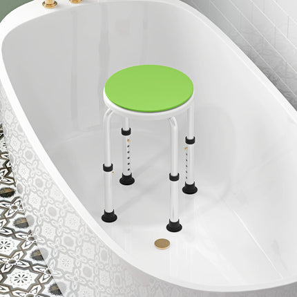 Height Adjustable 360° Swivel Aluminium Shower Chair with Non-Slip Feet for Disabled and Elderly - Green