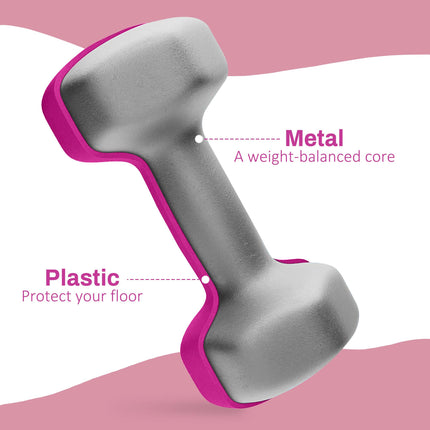 2 x 3kg Hexagonal Dumbbells Weights Set with Non-Slip Grip for Home Gym Workout,
