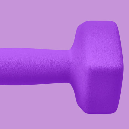 Set of 2 Hexagonal 4kg Dumbbells with Non-Slip Grip - Purple