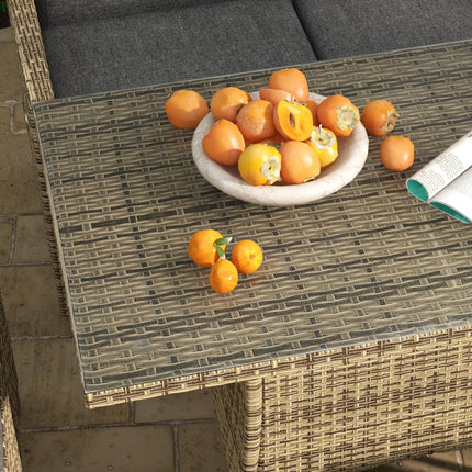 Six-Piece Grey Rattan Garden Set with Reclining Chairs