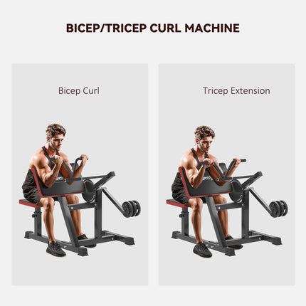 Adjustable Preacher Curl Bench, Multi-Functional Weight Bench with Handlebar and Elbow Cushion for Home and Outdoor Gym