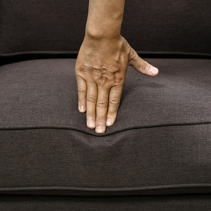 Two-Seater Mid-Century Sofa with Pocket Springs - Dark Brown