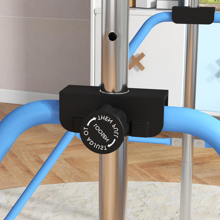 Adjustable Height Foldable Kids Gymnastics Bar with Non-Slip Mats for 3+ Years - Blue