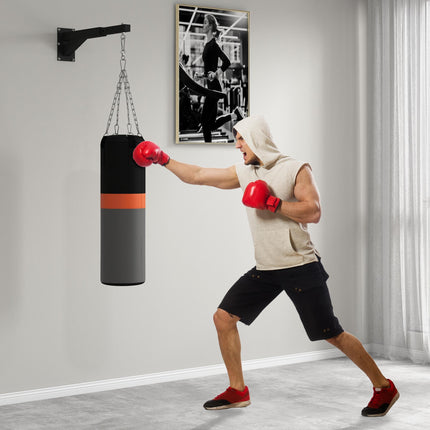 Adjustable 5-Length Punch Bag Wall Bracket for Boxing & Kickboxing Training - Black