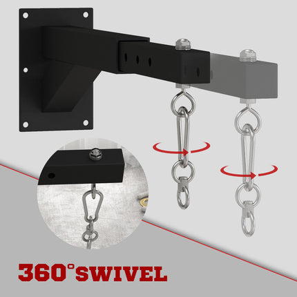Adjustable 5-Length Punch Bag Wall Bracket for Boxing & Kickboxing Training - Black