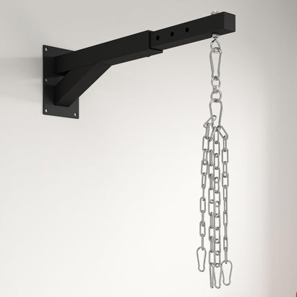Adjustable 5-Length Punch Bag Wall Bracket for Boxing & Kickboxing Training - Black