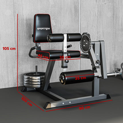 Seated Leg Extension and Curl Machine, Adjustable Leg Raise Machine and Curl Machine with Plate Loaded for Hip, Thigh, Lower Body Workout
