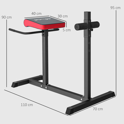 Back Extension Roman Chair Hyperextension Bench with Adjustable Leg Roller for Back, Abs & Glutes - Black