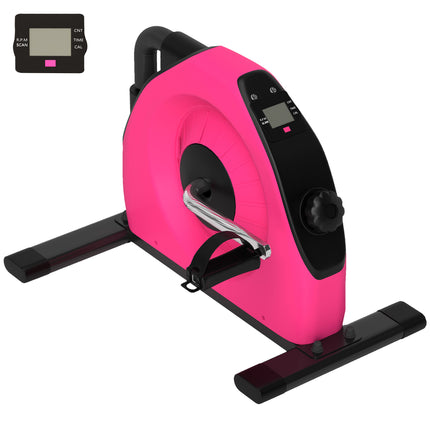 Portable Mini Exercise Bike with LCD Display for Arms and Legs - Pink