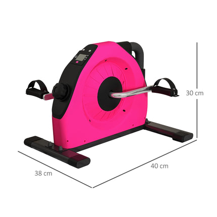 Portable Mini Exercise Bike with LCD Display for Arms and Legs - Pink