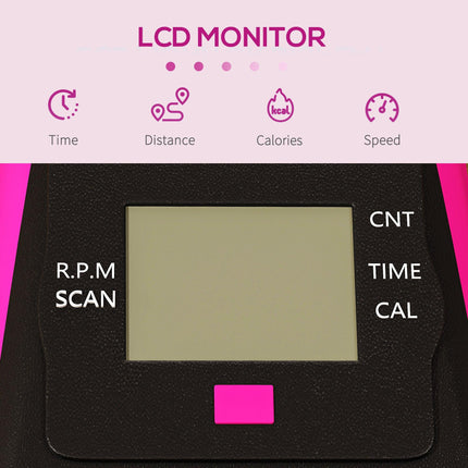 Portable Mini Exercise Bike with LCD Display for Arms and Legs - Pink