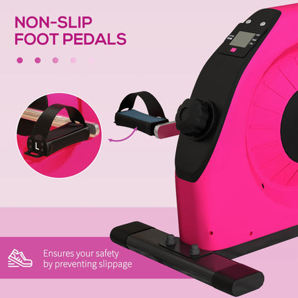 Portable Mini Exercise Bike with LCD Display for Arms and Legs - Pink