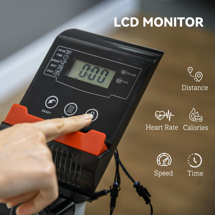 Quiet Exercise Bike with 8-Level Magnetic Resistance and Heart Rate Sensor, for