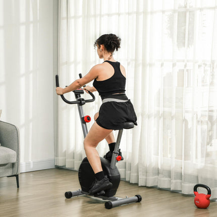 Quiet Exercise Bike with 8-Level Magnetic Resistance and Heart Rate Sensor, for