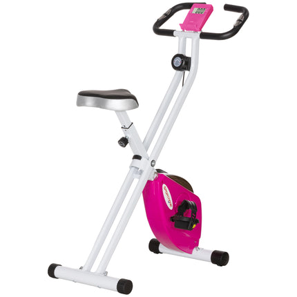 Folding and Quiet Exercise Bike with 8-Level Magnetic Resistance and Heart Rate