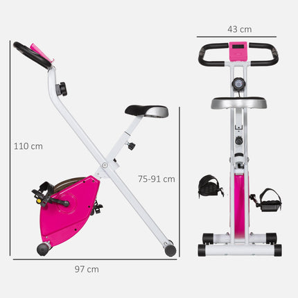 Folding and Quiet Exercise Bike with 8-Level Magnetic Resistance and Heart Rate