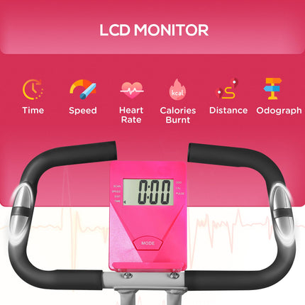 Folding and Quiet Exercise Bike with 8-Level Magnetic Resistance and Heart Rate