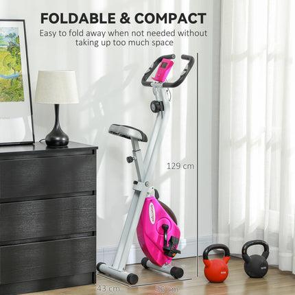 Folding and Quiet Exercise Bike with 8-Level Magnetic Resistance and Heart Rate