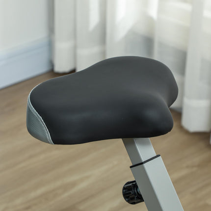 Folding Exercise Bike with 8-Level Magnetic Resistance and Heart Rate Sensor - Black Grey