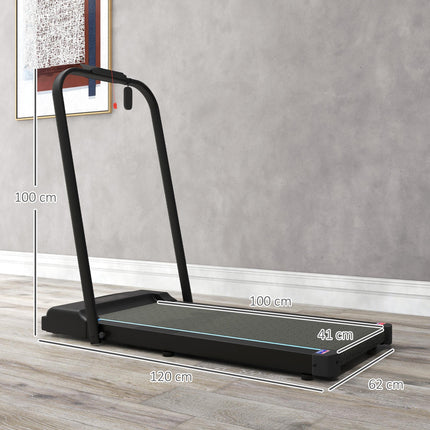 2.5HP Folding Treadmill Walking Pad with LED Display and Remote Control - Blue