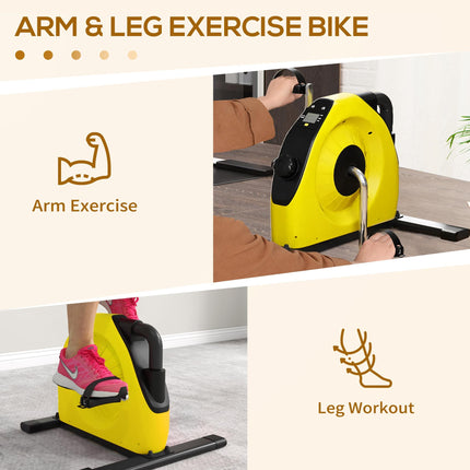 Mini Exercise Bike, Portable Pedal Exerciser with LCD Display for Legs, Arms, Re