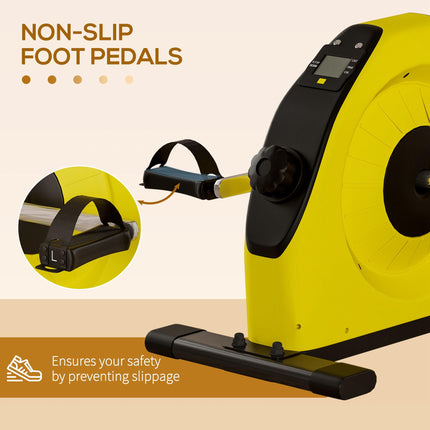 Mini Exercise Bike, Portable Pedal Exerciser with LCD Display for Legs, Arms, Re