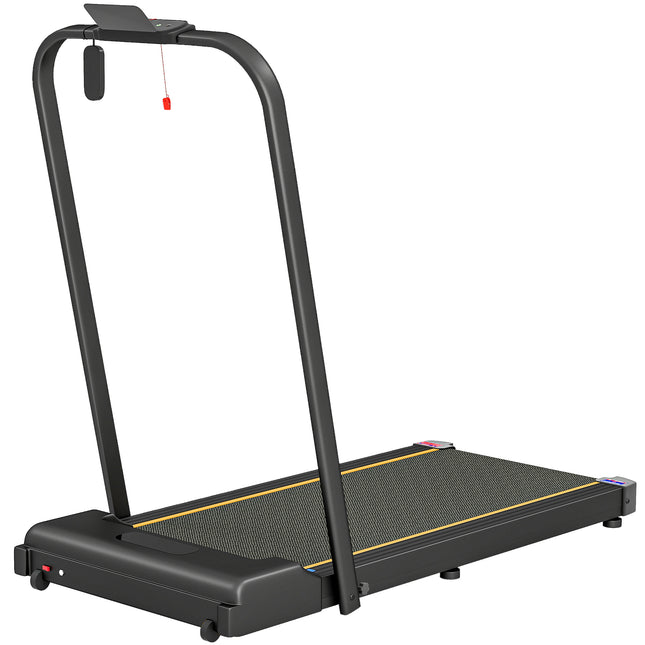 2.5HP Folding Walking Pad Treadmill with LED Display and Remote Control - Orange