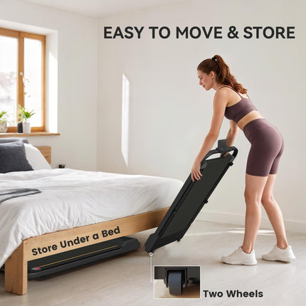 2.5HP Folding Walking Pad Treadmill with LED Display and Remote Control - Orange