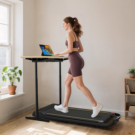 2.5HP Folding Walking Pad Treadmill with LED Display and Remote Control - Orange