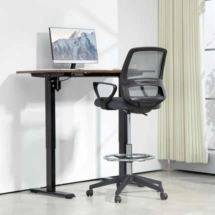 Ergonomic Mesh Back Drafting Chair with Adjustable Height - Grey