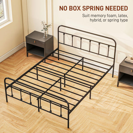 Double Minimalistic Metal Bed Frame - Black