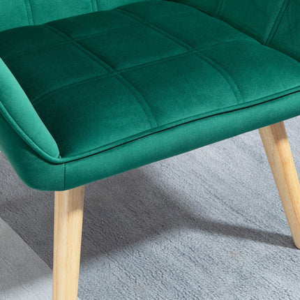 Luxe Velvet Wide Arm Accent Armchair Set - Green