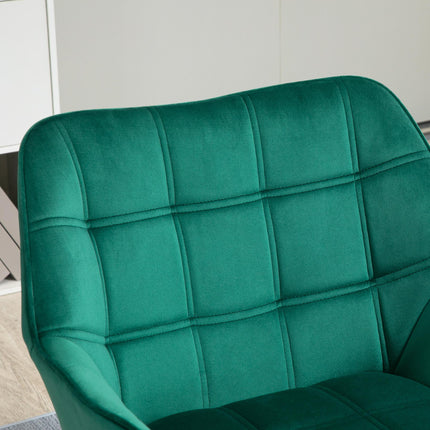 Luxe Velvet Wide Arm Accent Armchair Set - Green