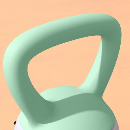 4KG Soft Kettlebell with Non-Slip Handle for Home Gym Strength Training - Grey Green