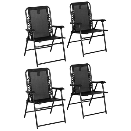 4 Pcs Patio Folding Chair Set, Outdoor Portable Loungers for Camping Pool Beach