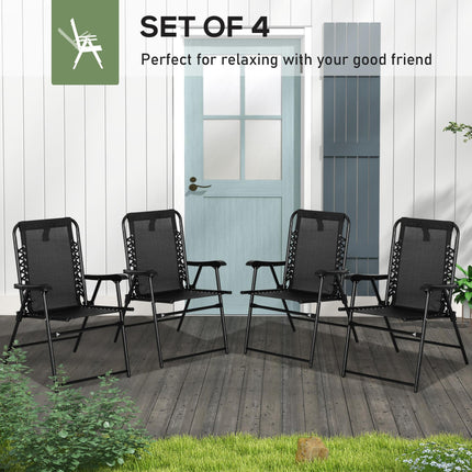 4 Pcs Patio Folding Chair Set, Outdoor Portable Loungers for Camping Pool Beach