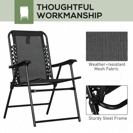 4 Pcs Patio Folding Chair Set, Outdoor Portable Loungers for Camping Pool Beach
