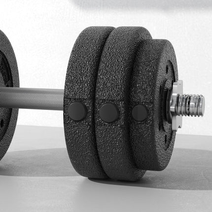 30kg Adjustable Dumbbells Set with Chrome Finish Bars for Home Gym - Black