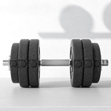 30kg Adjustable Dumbbells Set with Chrome Finish Bars for Home Gym - Black